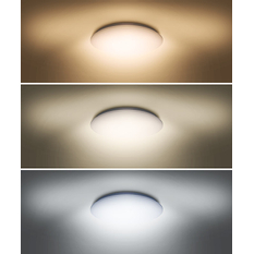 Solight LED stropní světlo Plain, 3CCT, 24W, 1920lm, 3000K, 4000K, 6000K, kulaté, 38cm