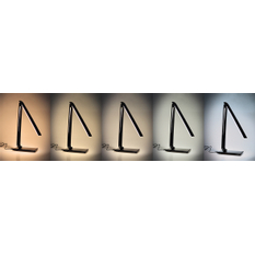 Solight LED stolní lampička stmívatelná, 12W, volba teploty světla, USB, černý lesk