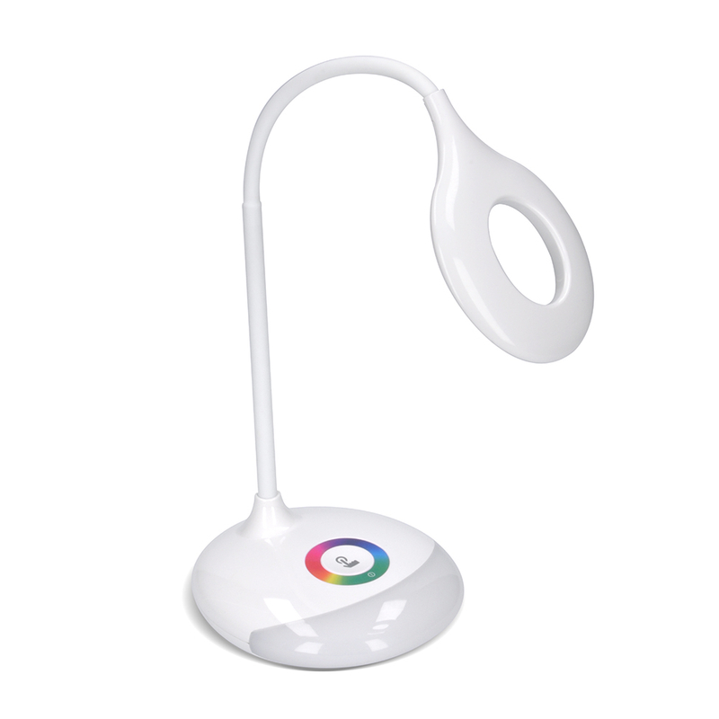 Solight LED stolní lampička nabíjecí, 5W, RGB podsvícení, stmívatelná, USB napájení