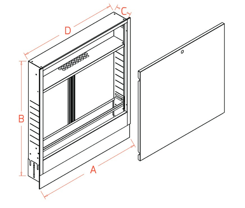 Skříň rozdělovače podomítková Gabotherm do 12 okruhů, vnitřní šířka 1070 mm, bílá