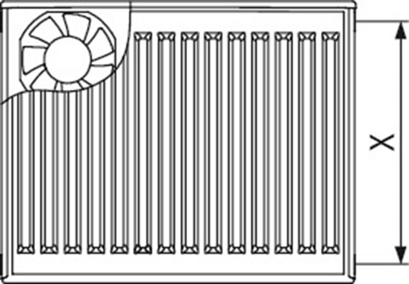 Radiátor Kermi Profil Kompakt x-flair 554 x 1200 mm, 799 W, bílá (pro tepelná čerpadla)