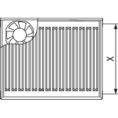 Radiátor Kermi Profil Kompakt x-flair 554 x 1200 mm, 799 W, bílá (pro tepelná čerpadla)