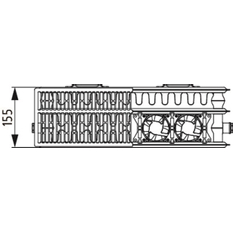 Radiátor Kermi Profil Kompakt x-flair 900 x 600 mm, 708 W, bílá (pro tepelná čerpadla)