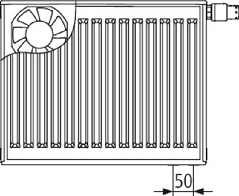 Radiátor Kermi Profil-V x-flair FTV 22 levý 900 x 400 mm, 354 W, bílá (pro tepelná čerpadla)