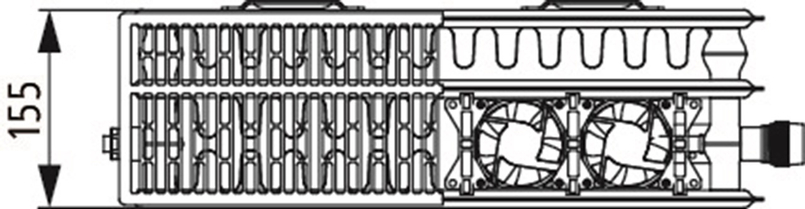 Radiátor Kermi Profil-V x-flair FTV 33 pravý 600 x 1400 mm, 1250 W, bílá (pro tepelná čerpadla)