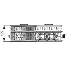 Radiátor Kermi Profil-V x-flair FTV 33 pravý 600 x 1400 mm, 1250 W, bílá (pro tepelná čerpadla)