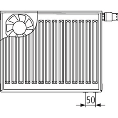 Radiátor Kermi Profil-V x-flair FTV 33 pravý 600 x 1400 mm, 1250 W, bílá (pro tepelná čerpadla)