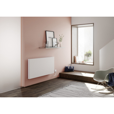 Radiátor Kermi E-Panel Plan horizontální P1E 21 600 x 600 mm, 750 W, regulátor vpravo se zástrčkou, bílá