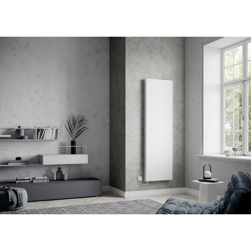 Radiátor Kermi E-Panel Plan vertikální P2E 10 1800 x 400 mm, 1000 W, regulátor vlevo se zástrčkou, bílá