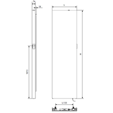 Radiátor Kermi E-Panel Plan vertikální P2E 10 1800 x 400 mm, 1000 W, regulátor vlevo bez zástrčky, antracit