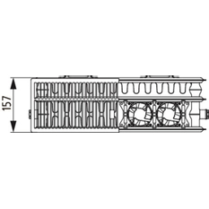 Radiátor Kermi Plan Kompakt x-flair 405 x 1805 mm, 1255 W, bílá (pro tepelná čerpadla)