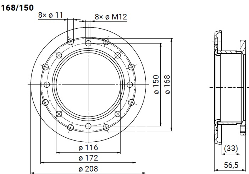 Příruba redukční Dražice 168/150