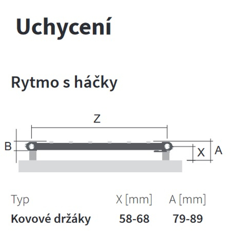 Těleso trubkové s poličkou Isan Rytmo 1575 x 600 mm, 745 W, kombi + středové připojen, sněhově bílá RAL 9016