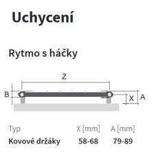 Těleso trubkové s poličkou Isan Rytmo 1575 x 600 mm, 745 W, kombi + středové připojen, sněhově bílá RAL 9016