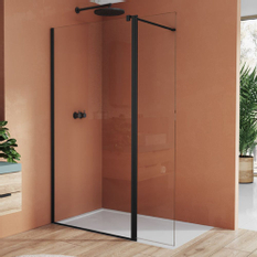 Montážní set Ronal Easy BTE3 - krátká otočná stěna ve 180° 406 x 2000 mm, aluchrom/sklo vertikální linie