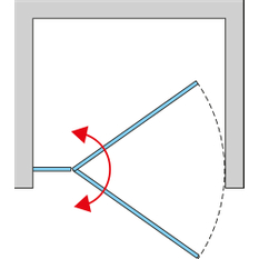 Jednokřídlé dveře Ronal Cadura s pevnou stěnou v rovině - panty vlevo / 1 strana rohového vstupu 1600 x 2000 mm, zlatá/sklo screen