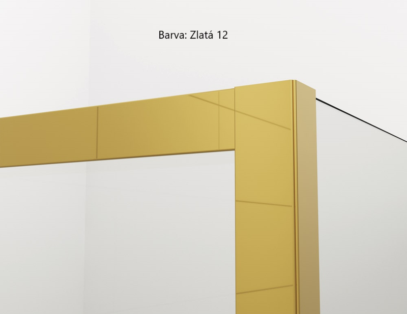 Jednodílné posuvné dveře Ronal Cadura s pevnou stěnou v rovině - pevný díl vpravo 1100 x 2000 mm, zlatá/sklo Shade