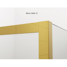 Jednodílné posuvné dveře Ronal Cadura s pevnou stěnou v rovině - pevný díl vpravo 1100 x 2000 mm, zlatá/sklo Shade