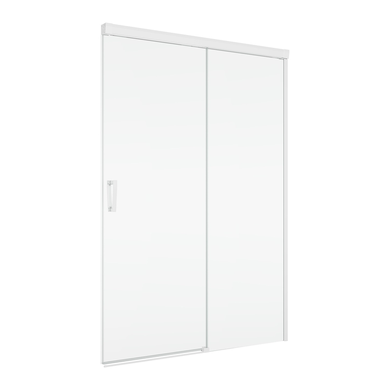 Jednodílné posuvné dveře Ronal Cadura s pevnou stěnou v rovině - pevný díl vpravo 1200 x 2000 mm, bílá matná/sklo Shade