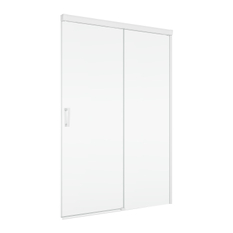 Jednodílné posuvné dveře Ronal Cadura s pevnou stěnou v rovině - pevný díl vpravo 1200 x 2000 mm, bílá matná/sklo Shade