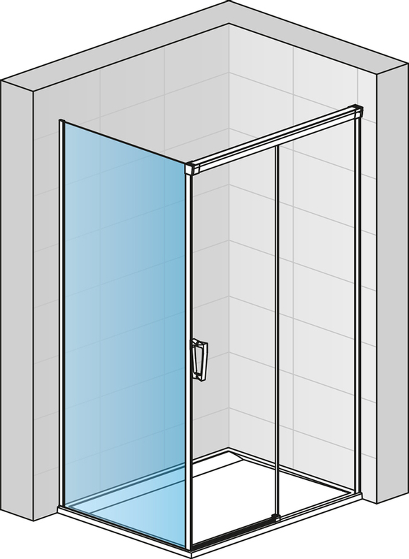 Boční stěna Ronal Cadura v 90° 800 x 2000 mm, bílá matná/sklo screen