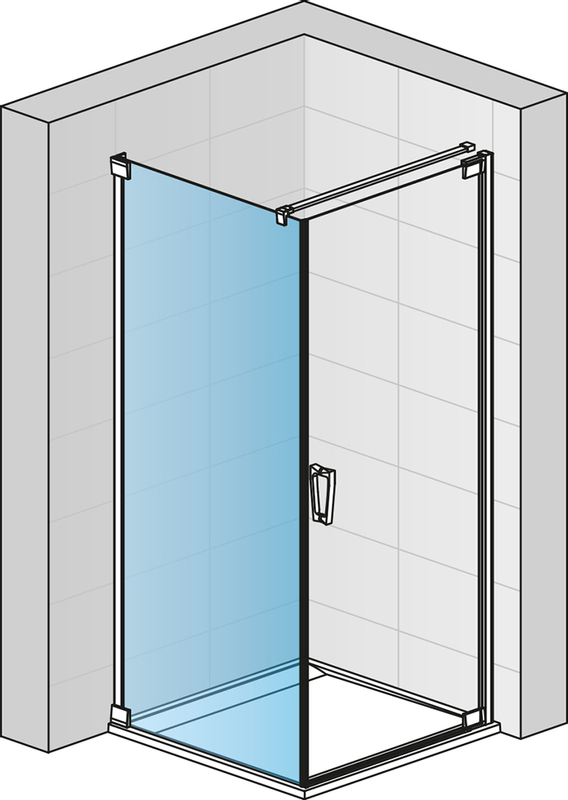 Boční stěna Ronal Cadura v 90° 700 x 2000 mm, černá matná/sklo Screen