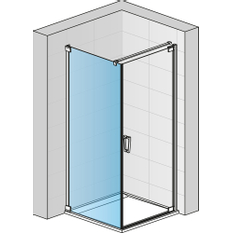 Boční stěna Ronal Cadura v 90° 700 x 2000 mm, černá matná/sklo Screen