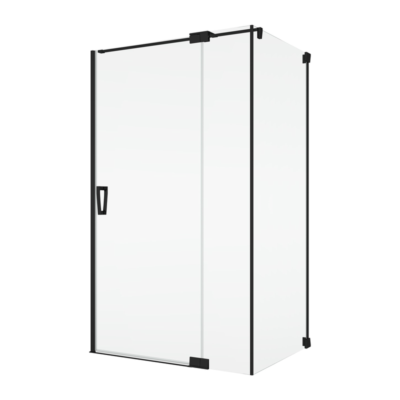 Boční stěna Ronal Cadura v 90°, pro dveře v 90° na straně pevné stěny 700 x 2000 mm, černá matná/sklo Screen