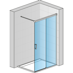 Pevná stěna Ronal Cadura samostatná s posuvným dílem - montáž vpravo 1600 x 2000 mm, černá matná/sklo Screen