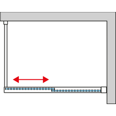 Pevná stěna Ronal Cadura samostatná s posuvným dílem - montáž vpravo 1600 x 2000 mm, černá matná/sklo Screen