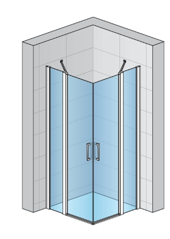 Dveře křídlové pro rohový vstup Ronal Divera x výška do 2000 mm, černá matná/sklo čiré