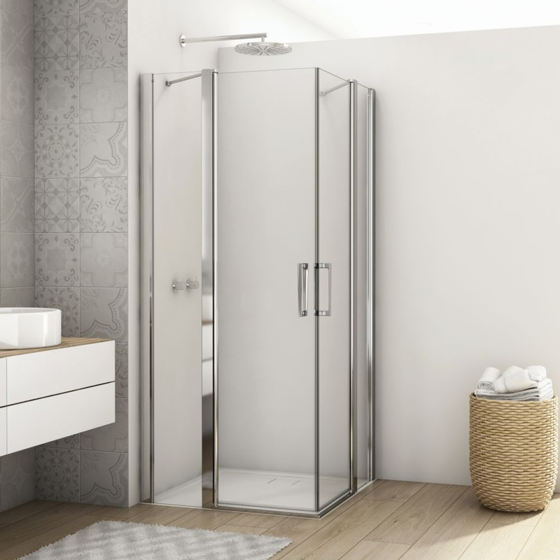 Dveře křídlové pro rohový vstup Ronal Divera x výška do 2000 mm, černá matná/sklo čiré