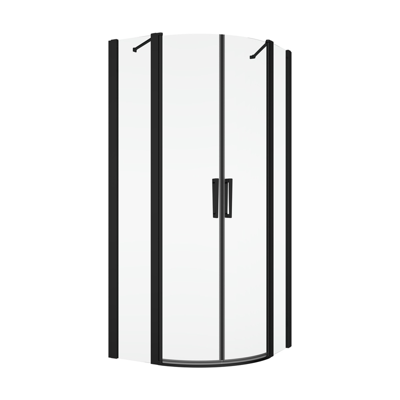 Dveře Ronal Divera křídlové pro 1/4 - kruhový kout x výška do 2000 mm, černá matná/sklo Screen