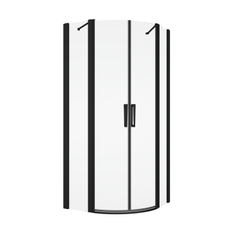 Dveře Ronal Divera křídlové pro 1/4 - kruhový kout x výška do 2000 mm, černá matná/sklo Screen