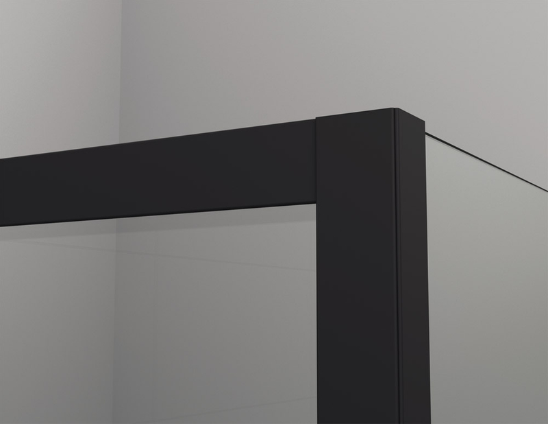 Boční stěna Ronal Divera v 90° 750 x 2000 mm, černá matná/sklo Screen