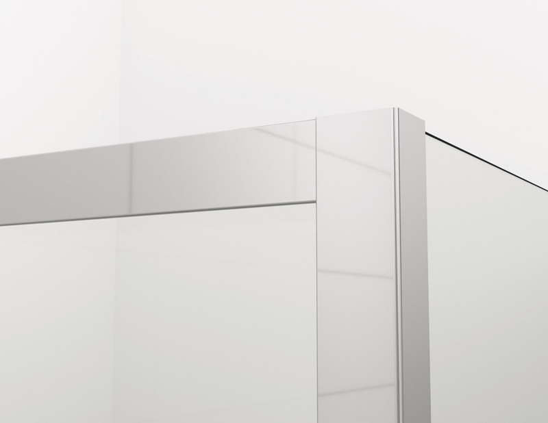 Boční stěna Ronal Divera v 90° 750 x 2000 mm, aluchrom/sklo čiré