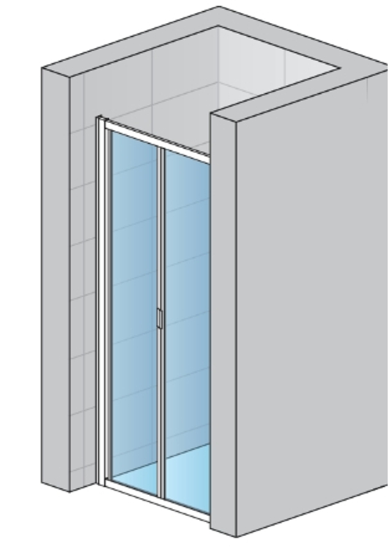 Zalamovací dveře Ronal Divera 900 x 2000 mm, černá matná/sklo čiré