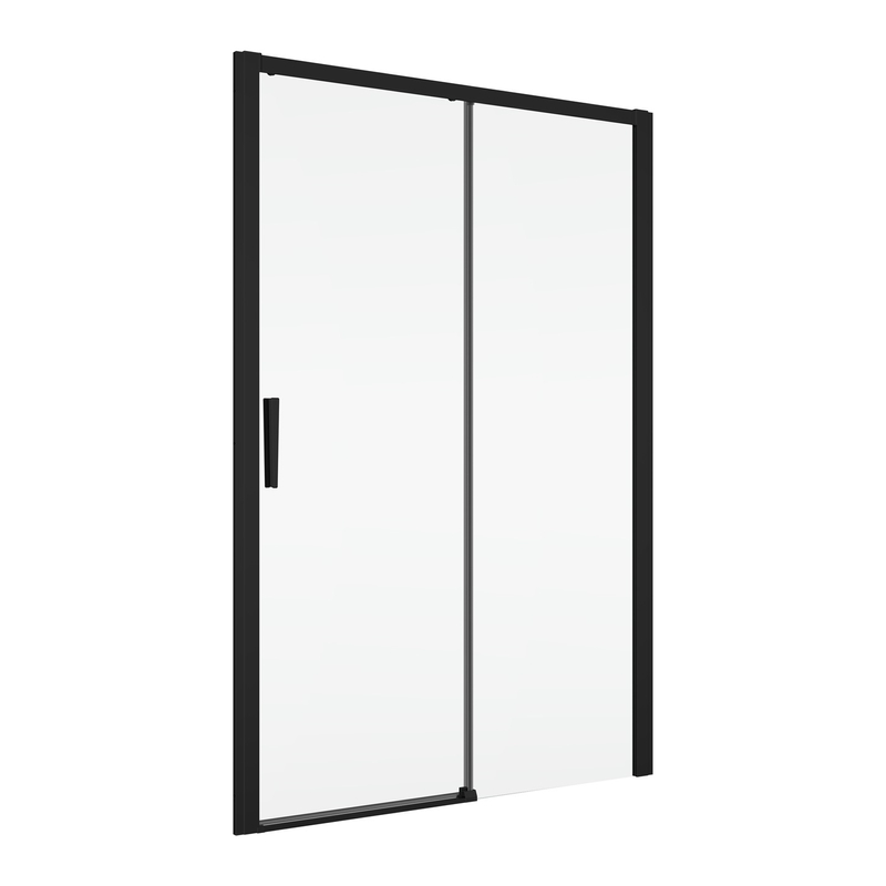 Jednodílné posuvné dveře Ronal Divera s pevnou stěnou v rovině - pevný díl vlevo 1000 x 2000 mm, černá matná/sklo Durlux