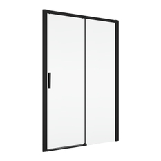 Jednodílné posuvné dveře Ronal Divera s pevnou stěnou v rovině - pevný díl vlevo 1000 x 2000 mm, černá matná/sklo Durlux