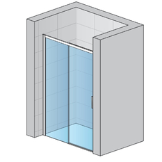 Jednodílné posuvné dveře Ronal Divera s pevnou stěnou v rovině - pevný díl vlevo 1000 x 2000 mm, černá matná/sklo Durlux