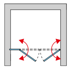 Dvoukřídlé dveře Ronal Divera s pevnou stěnou v rovině 1300 x 2000 mm, černá matná/sklo bílé linky