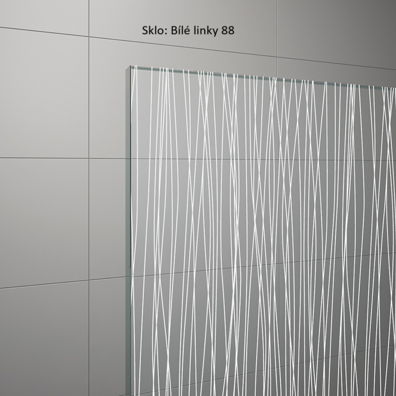 Dvoukřídlé dveře Ronal Divera s pevnou stěnou v rovině 1400 x 2000 mm, černá matná/sklo bílé linky