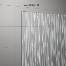 Dvoukřídlé dveře Ronal Divera s pevnou stěnou v rovině 1400 x 2000 mm, černá matná/sklo bílé linky