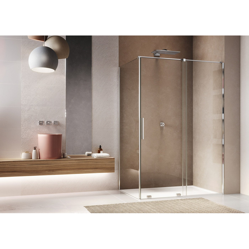 Boční stěna Ronal Amalia v 90° 800 x 2000 mm, černá matná/sklo čiré