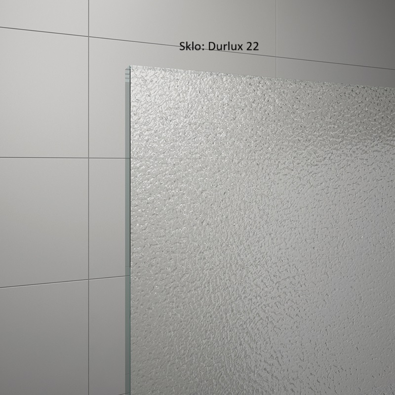 Dvoukřídlé dveře Ronal Pur pro pětiúhelník Atyp na zaměření 450 - 1000 x 2000 mm, chrom/sklo Durlux
