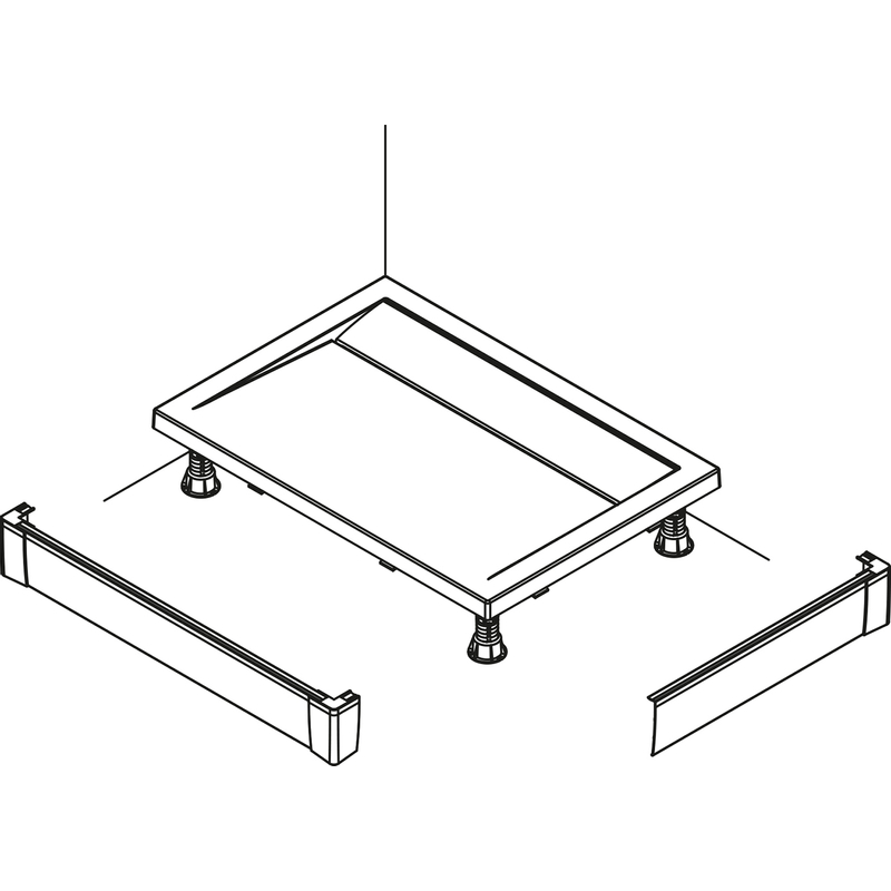Hliníkový přední panel Ronal Livada pro obdélníkovou vaničku - L panel 1400 x 700 x 95 mm, aluchrom
