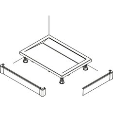 Hliníkový přední panel Ronal Livada pro obdélníkovou vaničku - L panel 1400 x 700 x 95 mm, aluchrom