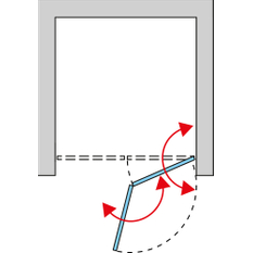 Dvoudílné skládací dveře Ronal Solino pravé / 1 strana rohového vstupu 700 x 2000 mm, černá matná/sklo bílé linky