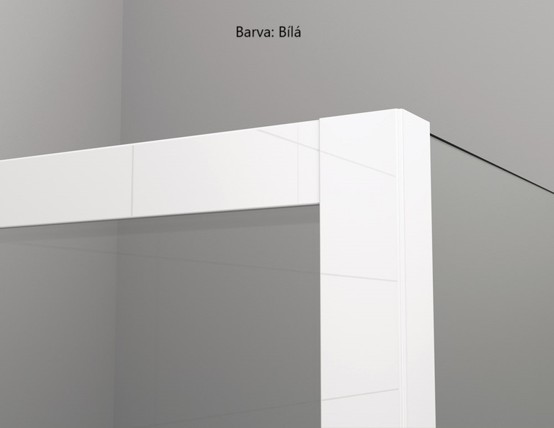 Jednodílné posuvné dveře Ronal Top - Line S s pevnou stěnou v rovině levé 1600 x 2000 mm, bílá lesklá/sklo Durlux