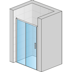 Jednodílné posuvné dveře Ronal Top - Line S s pevnou stěnou v rovině levé 1600 x 2000 mm, bílá lesklá/sklo Durlux